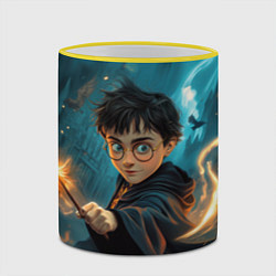 Кружка 3D Гарри Поттер волшебник, цвет: 3D-желтый кант — фото 2