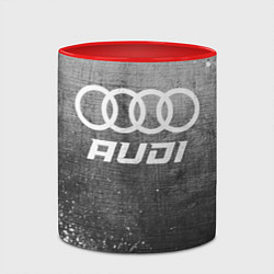 Кружка 3D Audi - grey gradient, цвет: 3D-белый + красный — фото 2