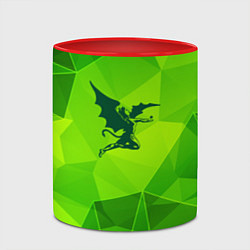 Кружка 3D Black Sabbath green poly, цвет: 3D-белый + красный — фото 2