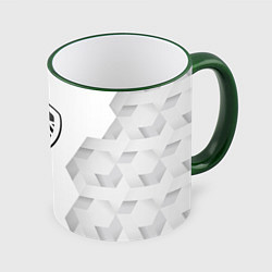 Кружка 3D Leeds United white poly, цвет: 3D-зеленый кант