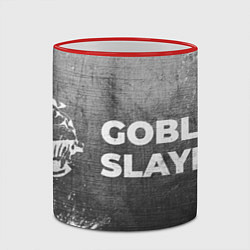 Кружка 3D Goblin Slayer - grey gradient по-горизонтали, цвет: 3D-красный кант — фото 2