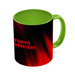 Кружка 3D Tokyo Revengers - red gradient по-горизонтали, цвет: 3D-белый + светло-зеленый