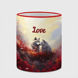 Кружка 3D Love волк и волчица, цвет: 3D-красный кант — фото 2