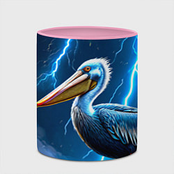 Кружка 3D Пеликан и молния, цвет: 3D-белый + розовый — фото 2