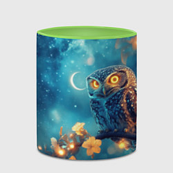 Кружка 3D Сова на ветке дерева, цвет: 3D-белый + светло-зеленый — фото 2