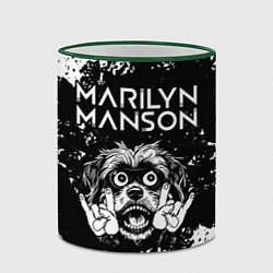Кружка 3D Marilyn Manson рок пес, цвет: 3D-зеленый кант — фото 2