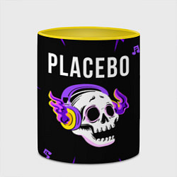 Кружка 3D Placebo неоновый череп, цвет: 3D-белый + желтый — фото 2