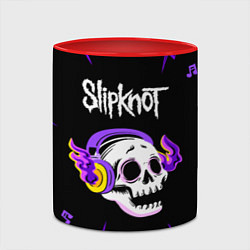 Кружка 3D Slipknot неоновый череп, цвет: 3D-белый + красный — фото 2
