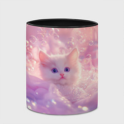 Кружка 3D Котенок в пузырях, цвет: 3D-белый + черный — фото 2
