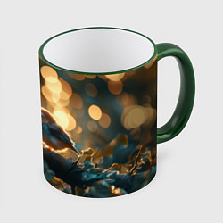 Кружка 3D Влюбленные птички, цвет: 3D-зеленый кант