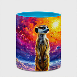 Кружка 3D Сурикат и космическое небо, цвет: 3D-белый + небесно-голубой — фото 2