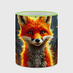 Кружка 3D Лисичка в огне, цвет: 3D-светло-зеленый кант — фото 2