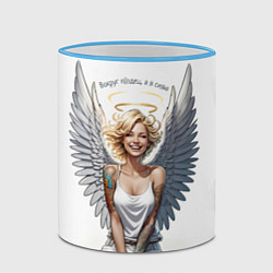 Кружка 3D Сияющий ангел, цвет: 3D-небесно-голубой кант — фото 2