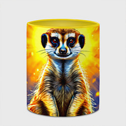 Кружка 3D Сурикат в яркиз лучах солнца, цвет: 3D-белый + желтый — фото 2