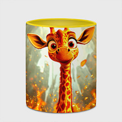 Кружка 3D Жираф в огне, цвет: 3D-белый + желтый — фото 2