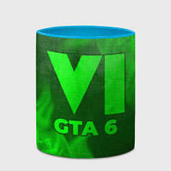 Кружка 3D GTA 6 - green gradient, цвет: 3D-белый + небесно-голубой — фото 2