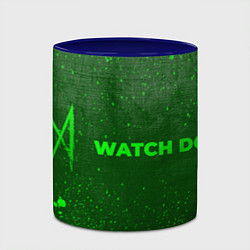 Кружка 3D Watch Dogs - green gradient по-горизонтали, цвет: 3D-белый + синий — фото 2