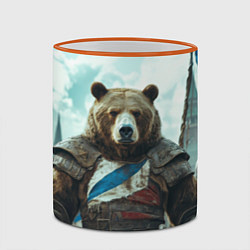 Кружка 3D Медведь русский воин, цвет: 3D-оранжевый кант — фото 2