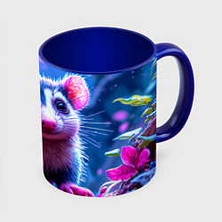 Кружка 3D Малыш опоссум, цвет: 3D-белый + синий