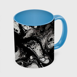 Кружка 3D Морда свирепого симбиота - нейроарт, цвет: 3D-белый + небесно-голубой