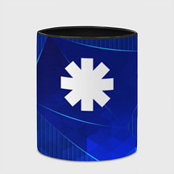 Кружка 3D Red Hot Chili Peppers blue poly, цвет: 3D-белый + черный — фото 2