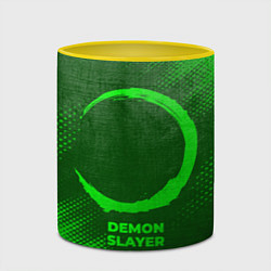 Кружка 3D Demon Slayer - green gradient, цвет: 3D-белый + желтый — фото 2