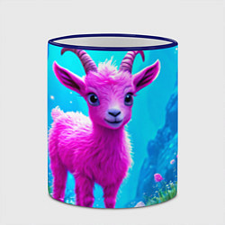 Кружка 3D Розовый козлик, цвет: 3D-синий кант — фото 2