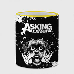 Кружка 3D Asking Alexandria рок пес, цвет: 3D-желтый кант — фото 2
