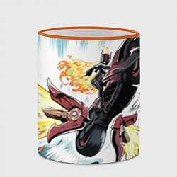 Кружка 3D Genshin Impact Мавуика на мотоцикле, цвет: 3D-оранжевый кант — фото 2