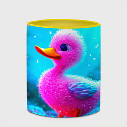 Кружка 3D Розовая уточка, цвет: 3D-белый + желтый — фото 2