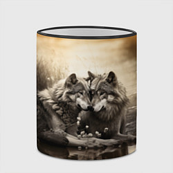 Кружка 3D Любовь волка и волчицы, цвет: 3D-черный кант — фото 2