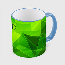 Кружка 3D Audi green poly, цвет: 3D-небесно-голубой кант