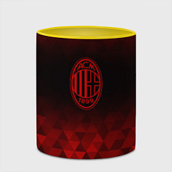 Кружка 3D AC Milan red poly, цвет: 3D-белый + желтый — фото 2