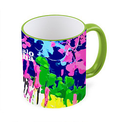 Кружка 3D Colorful abstraction - aloha, цвет: 3D-светло-зеленый кант
