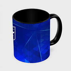 Кружка 3D Aston Villa blue poly, цвет: 3D-белый + черный