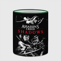 Кружка 3D Assassins Creed Shadows - samurai, цвет: 3D-зеленый кант — фото 2