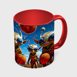 Кружка цветная Инопланетный баскетбол
