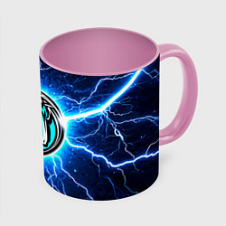 Кружка 3D Даллас Маверикс в разрядах молний, цвет: 3D-белый + розовый