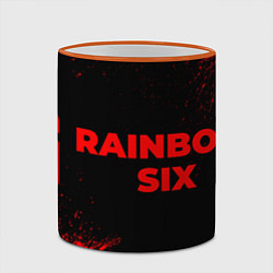 Кружка 3D Rainbow Six - red gradient по-горизонтали, цвет: 3D-оранжевый кант — фото 2