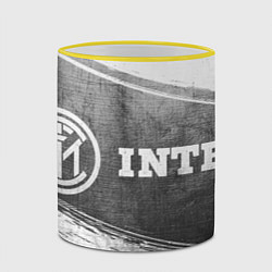 Кружка 3D Inter - grey gradient по-горизонтали, цвет: 3D-желтый кант — фото 2