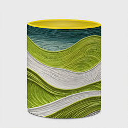 Кружка 3D Лаймовые волны, цвет: 3D-белый + желтый — фото 2