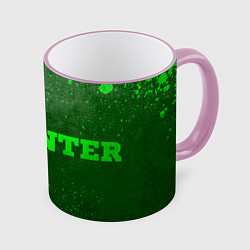 Кружка 3D Inter - green gradient по-горизонтали, цвет: 3D-розовый кант