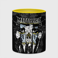Кружка 3D Metallica - skull with fangs, цвет: 3D-белый + желтый — фото 2