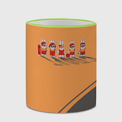 Кружка 3D Пять спортивных кроликов, цвет: 3D-светло-зеленый кант — фото 2