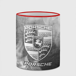 Кружка 3D Porsche - grey gradient, цвет: 3D-красный кант — фото 2
