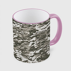 Кружка 3D Фактурный камуфляж, цвет: 3D-розовый кант