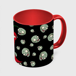 Кружка 3D Перчик из игры растения против зомби, цвет: 3D-белый + красный