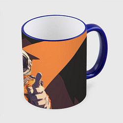 Кружка 3D Птичий астронавт, цвет: 3D-синий кант