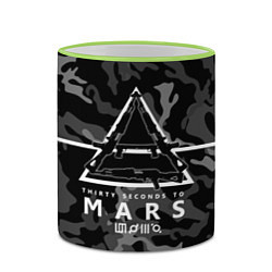 Кружка 3D 30 Seconds to Mars - poster, цвет: 3D-светло-зеленый кант — фото 2