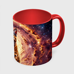 Кружка 3D Каракет в космосе, цвет: 3D-белый + красный